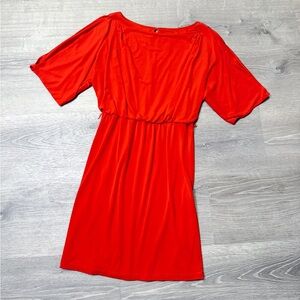 •JESSICA SIMPSON• RED SLIT SLEEVE DRESS